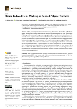 Plasma-Induced Hemi-Wicking on Sanded Polymer Surfaces