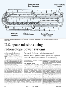 U.S. Space Missions Using Radioisotope Power Systems