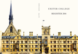 EXETER COLLEGE Register 2016 Contents