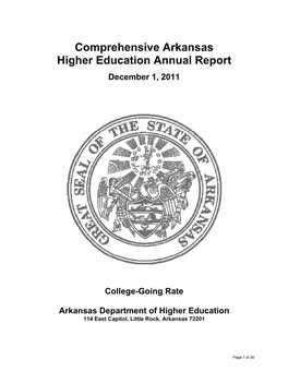 Comprehensive Arkansas Higher Education Annual Report