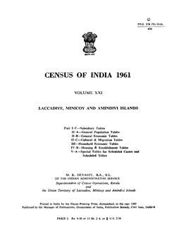 Laccadive, Minicoy and Amindivi Islands, Vol-XXI