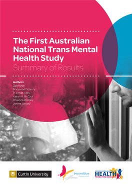 The First Australian National Trans Mental Health Study Summary of Results