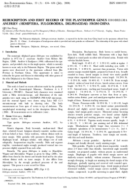 Redescription and First Record of the Planthopper