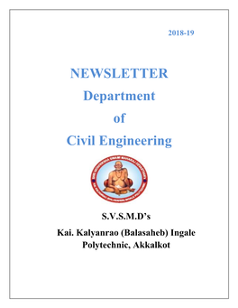 NEWSLETTER Department of Civil Engineering