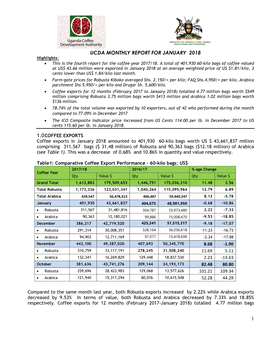 1 Ucda Monthly Report for January 2018