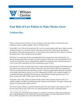 Four Rule of Law Policies to Make Mexico Grow