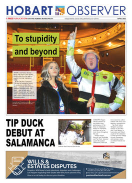 Tip Duck Debut at Salamanca