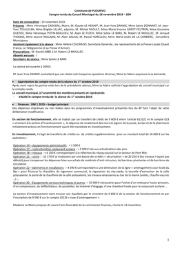 Compte-Rendu Conseil Novembre 2019