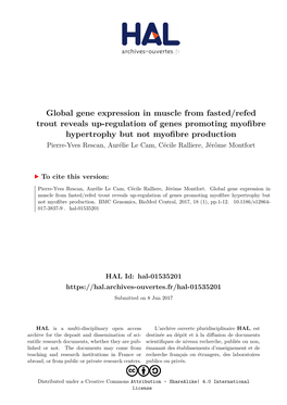 Global Gene Expression in Muscle from Fasted