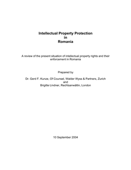 Intellectual Property Protection in Romania