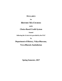 Choice-Based Credit System Department of History, Vidya