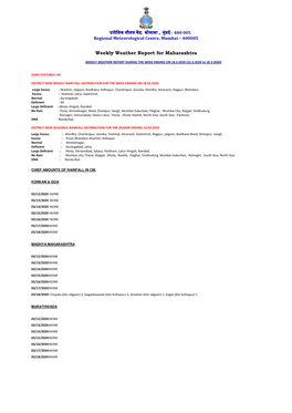 Weekly Weather Report for Maharashtra