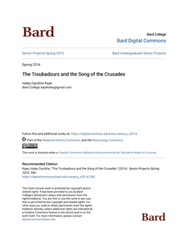 The Troubadours and the Song of the Crusades