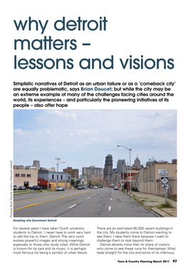 Why Detroit Matters – Lessons and Visions