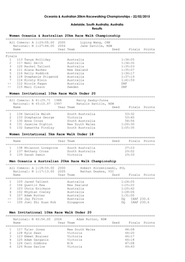 Oceania & Australia Race Walk Championships