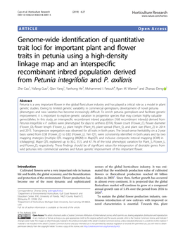 Genome-Wide Identification of Quantitative Trait Loci for Important