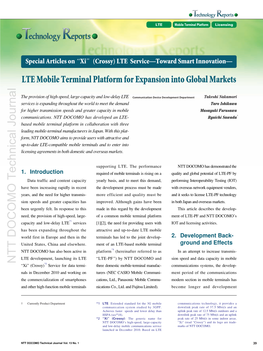 LTE Mobile Terminal Platform for Expansion Into Global Markets