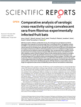 Comparative Analysis of Serologic Cross-Reactivity Using Convalescent