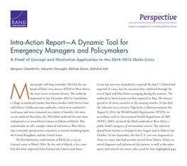 Intra-Action Report—A Dynamic Tool for Emergency Managers and Policymakers