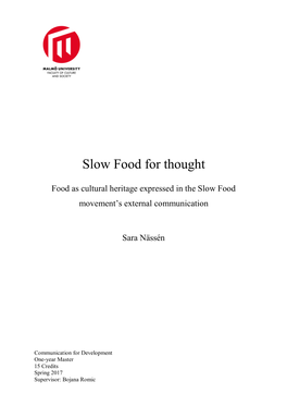 Slow Food for Thought