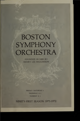 Boston Symphony Orchestra Concert Programs, Season 91, 1971