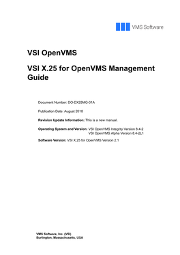 VSI X.25 for Openvms Management Guide