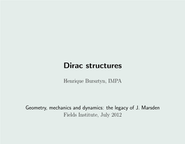 Dirac Structures