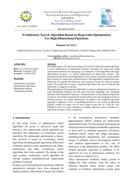 Evolutionary Search Algorithm Based on Hypercube Optimization for High-Dimensional Functions