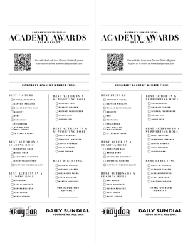 Oscars Ballot