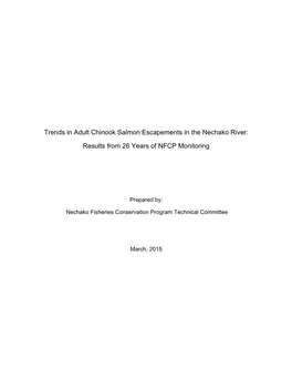 Trends in Adult Chinook Salmon Escapements in the Nechako River