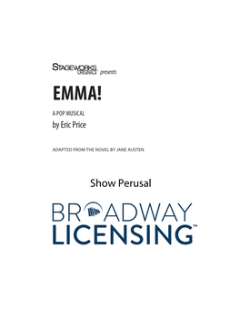 Show Perusal Emma! a Pop Musical (1St Ed