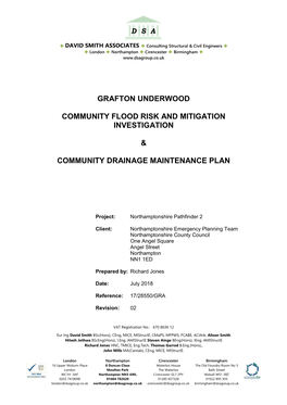 Grafton Underwood Community Flood Risk and Mitigation Investigation Community Drainage Maintenance Plan