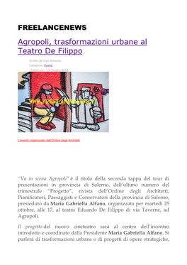 Agropoli, Trasformazioni Urbane Al Teatro De Filippo