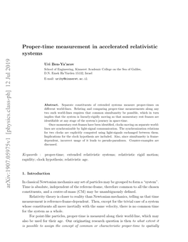 Proper-Time Measurement in Accelerated Relativistic Systems