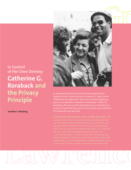 Catherine G. Roraback and the Privacy Principle