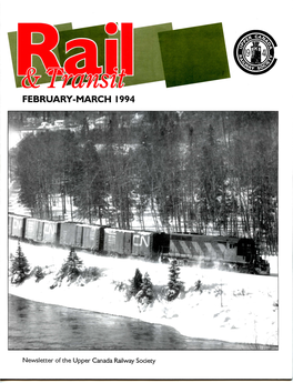 Newsletter of the Upper Canada Railway Society THIS MONTH in RAIL and TRANSIT 3 WYNYARD