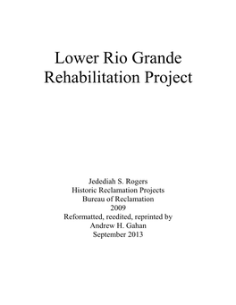 Lower Rio Grande Rehabilitation Project