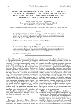 Redescription of Aspisoma Trilineata (Say) Comb