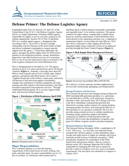 Defense Primer: the Defense Logistics Agency