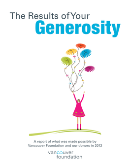 Results of Your Generosity 2012 | I 2012 by the Numbers