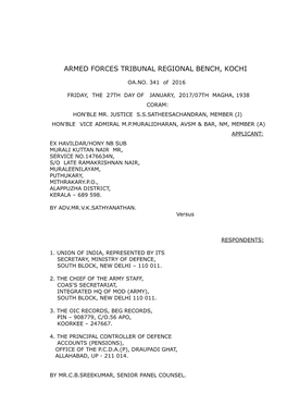 Armed Forces Tribunal Regional Bench, Kochi
