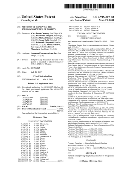 (12) United States Patent (10) Patent No.: US 7,915,307 B2 Casseday Et Al