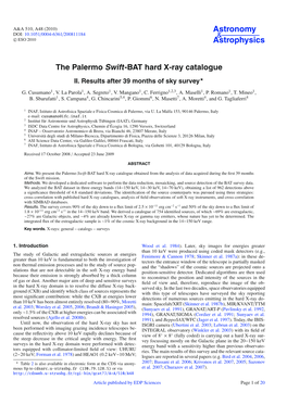 The Palermo Swift-BAT Hard X-Ray Catalogue*