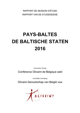 Pays-Baltes De Baltische Staten 2016