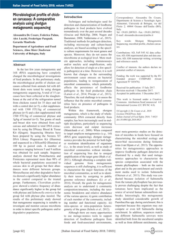 Microbiological Profile of Chick- En Carcasses: a Comparative Analysis Using Shotgun Metagenomic Sequencing