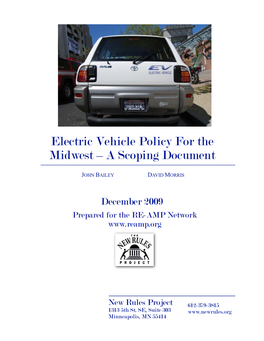 Electric Vehicle Policy for the Midwest – a Scoping Document