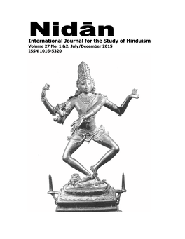 International Journal for the Study of Hinduism Volume 27 No