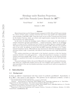 Shrinkage Under Random Projections, and Cubic Formula