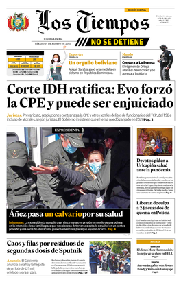 Corte IDH Ratifica: Evo Forzó La CPE Y Puede Ser Enjuiciado Juristas