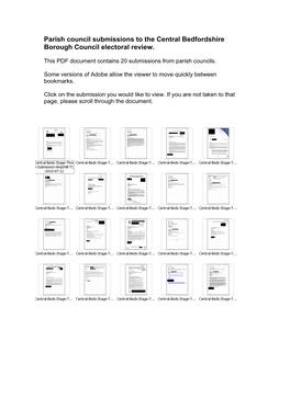 Parish Council Submissions to the Central Bedfordshire Borough Council Electoral Review